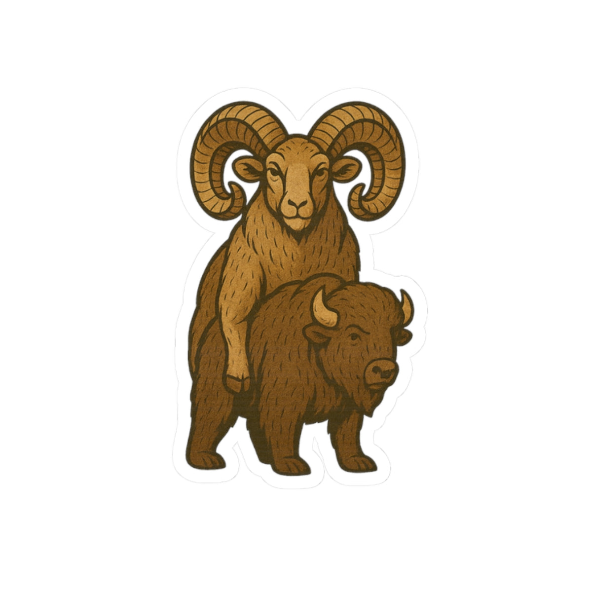 Ram & Buffalo Sticker